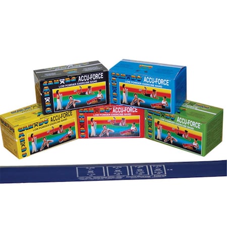 Cando International AccuForce Premium Exercise Band - Dispener Box of 40 - 4ft Ready to Use - Yellow - X-Light, 40PK 1476220
